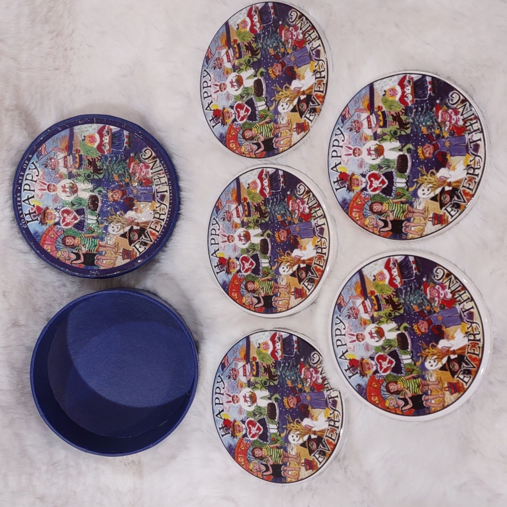 Vintage Santa Barbara Ceramic Coasters Set.5